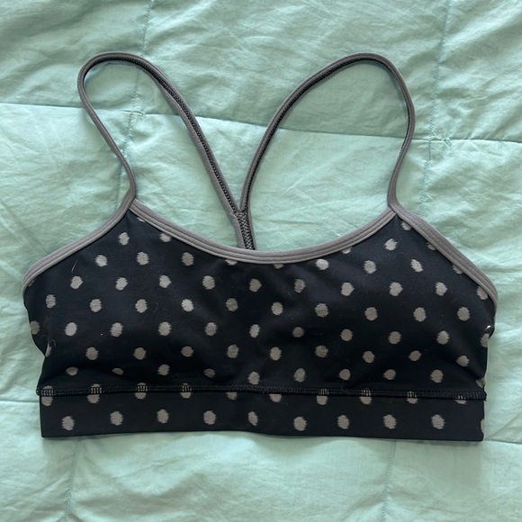lululemon athletica Other - Lululemon sports bra 6 black with grey polka dots